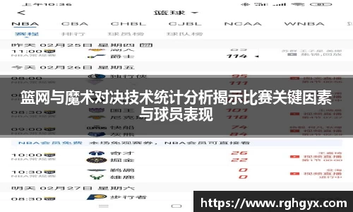 篮网与魔术对决技术统计分析揭示比赛关键因素与球员表现